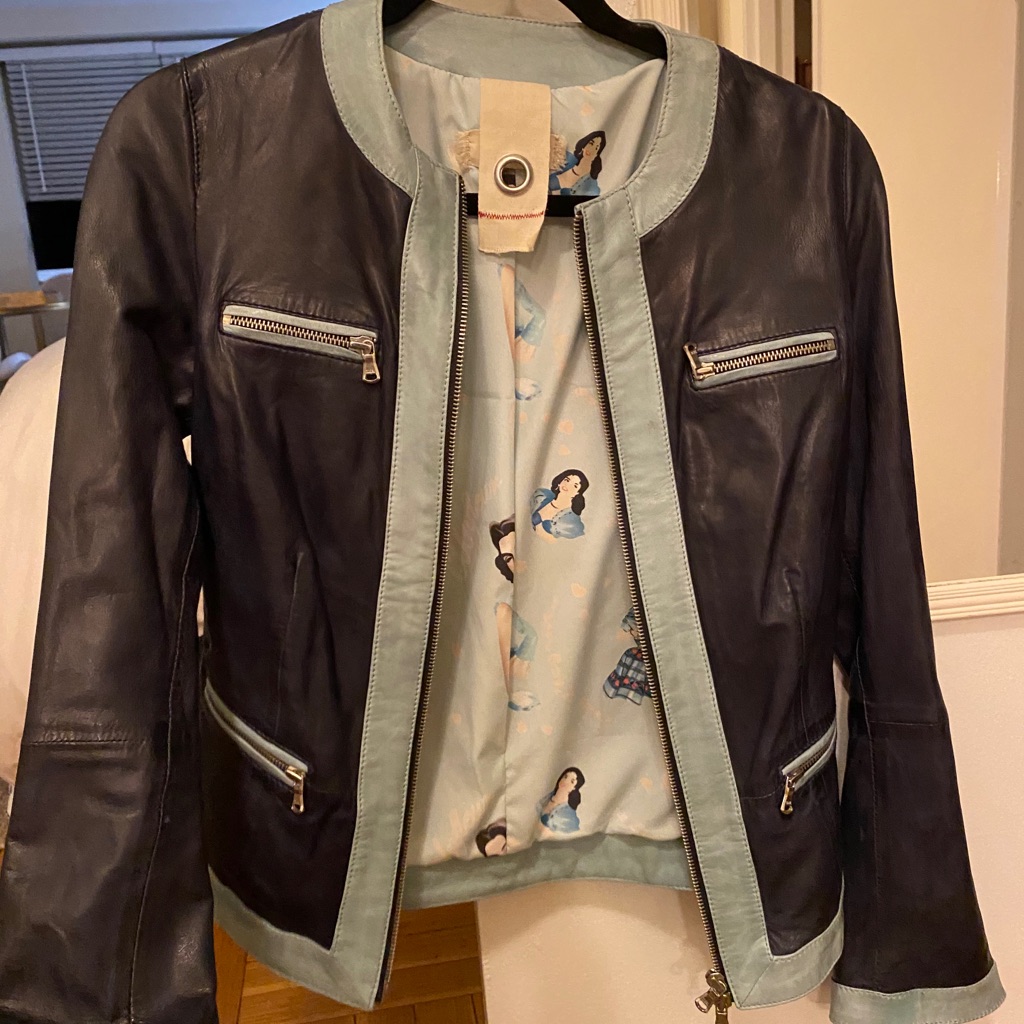 Unfleur Leather Jacket Blue
